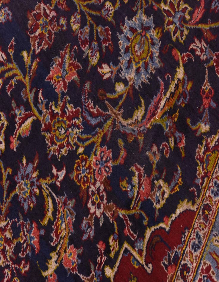 Detail image of  9' 10 x 12' 8  Hand Knotted Kashan Persian Wool Rug