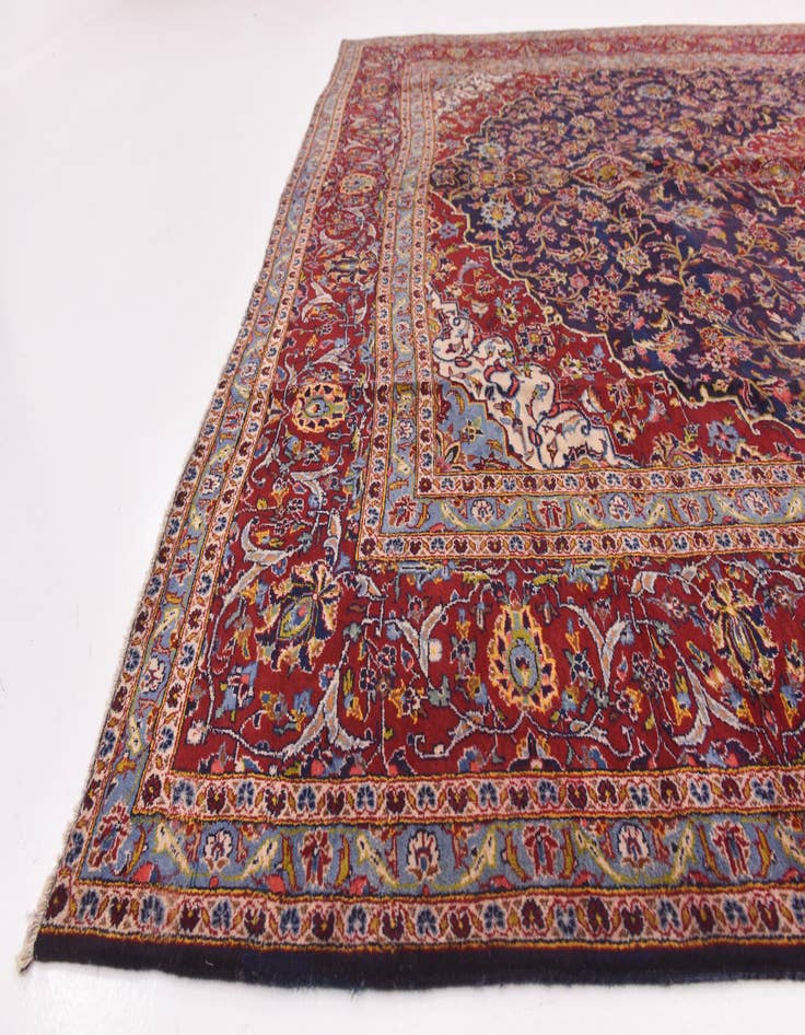 Detail image of  9' 10 x 12' 8  Hand Knotted Kashan Persian Wool Rug