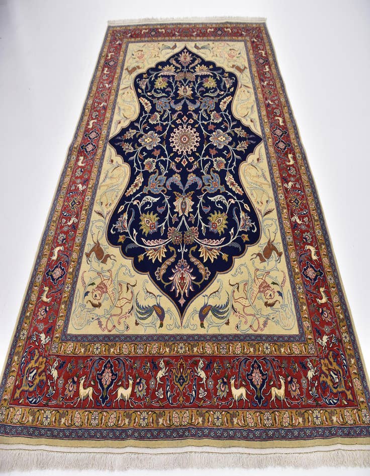 Detail image of  6' 10 x 9' 6  Hand Knotted Kashan Persian Rug