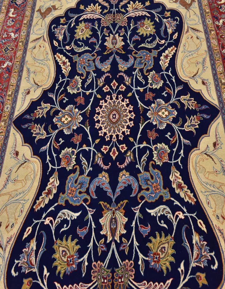 Detail image of  6' 10 x 9' 6  Hand Knotted Kashan Persian Rug