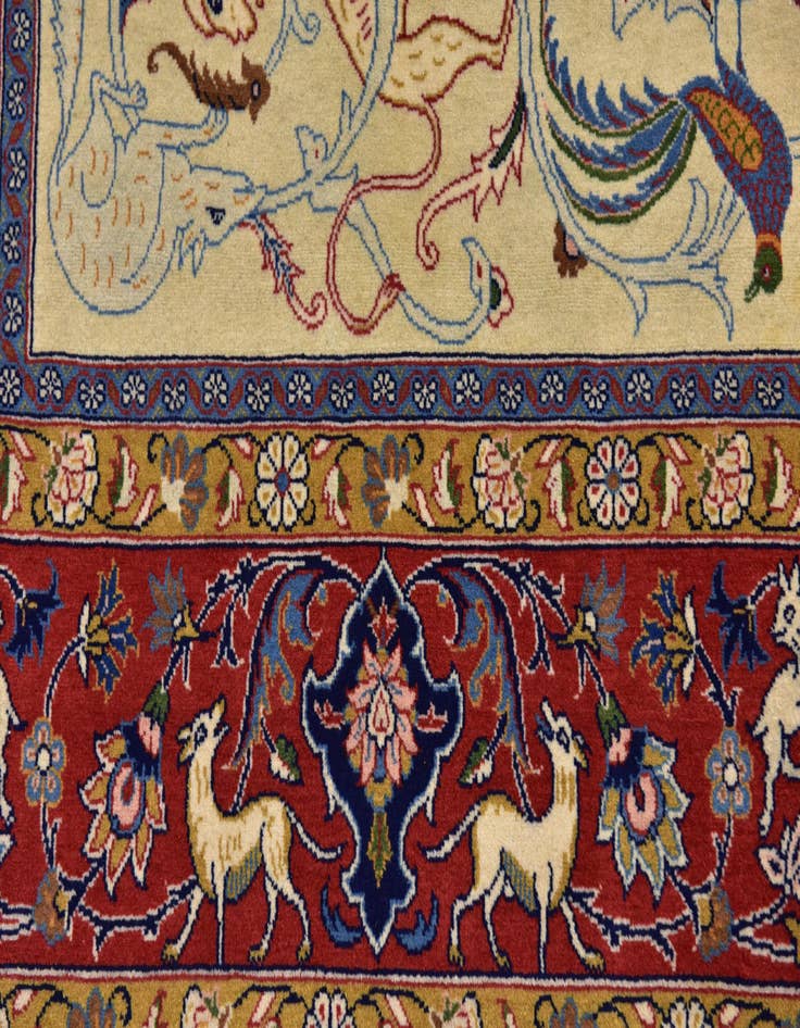 Detail image of  6' 10 x 9' 6  Hand Knotted Kashan Persian Rug