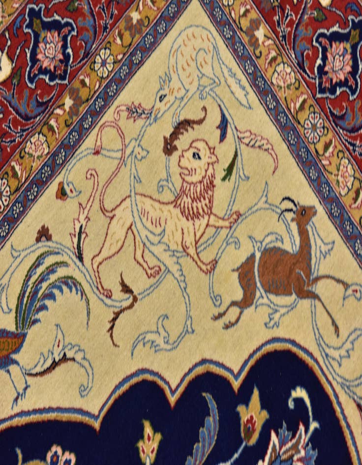 Detail image of  6' 10 x 9' 6  Hand Knotted Kashan Persian Rug