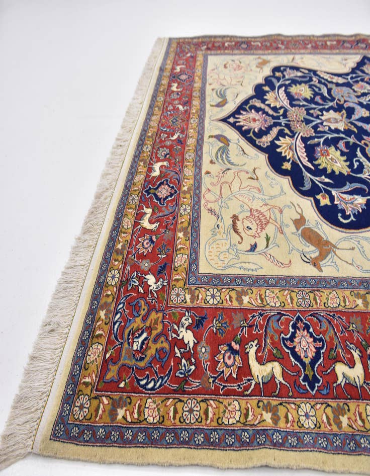 Detail image of  6' 10 x 9' 6  Hand Knotted Kashan Persian Rug