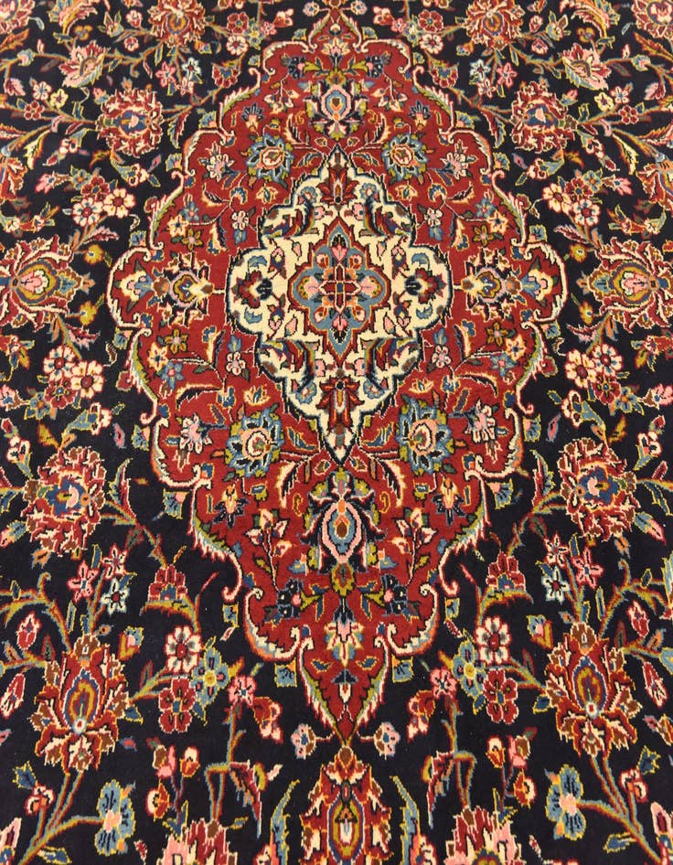Detail image of  9' 10 x 13' 8  Hand Knotted Kashan Persian Wool Rug
