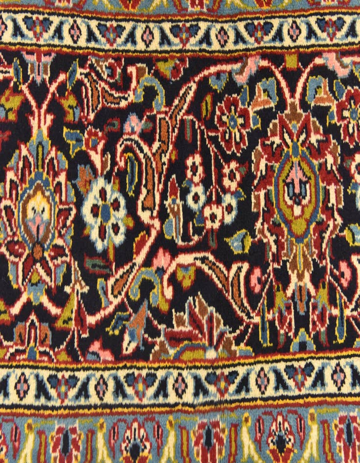 Detail image of  9' 10 x 13' 8  Hand Knotted Kashan Persian Wool Rug