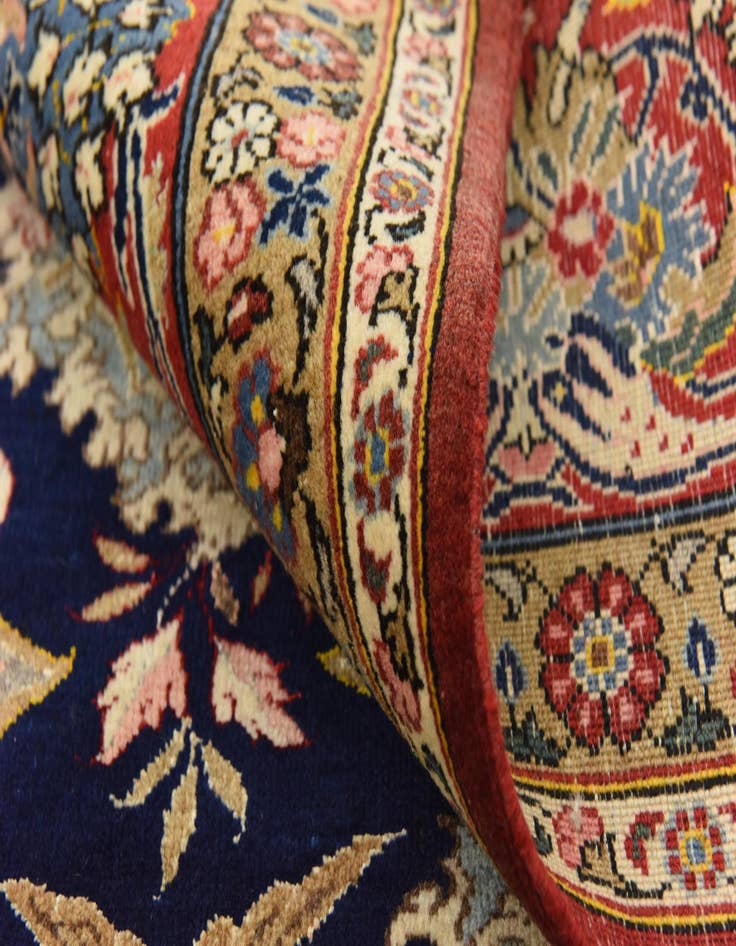 Detail image of  7' x 10' 8  Hand Knotted Kashan Persian Rug