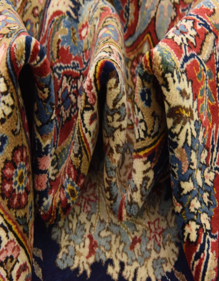 Detail image of  7' x 10' 8  Hand Knotted Kashan Persian Rug