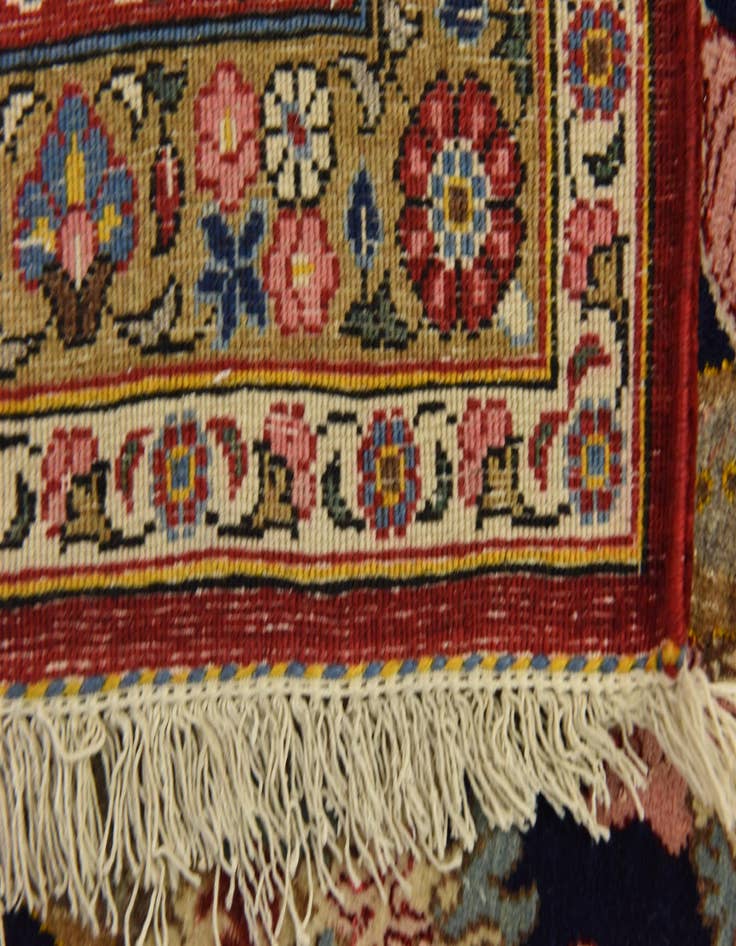 Detail image of  7' x 10' 8  Hand Knotted Kashan Persian Rug