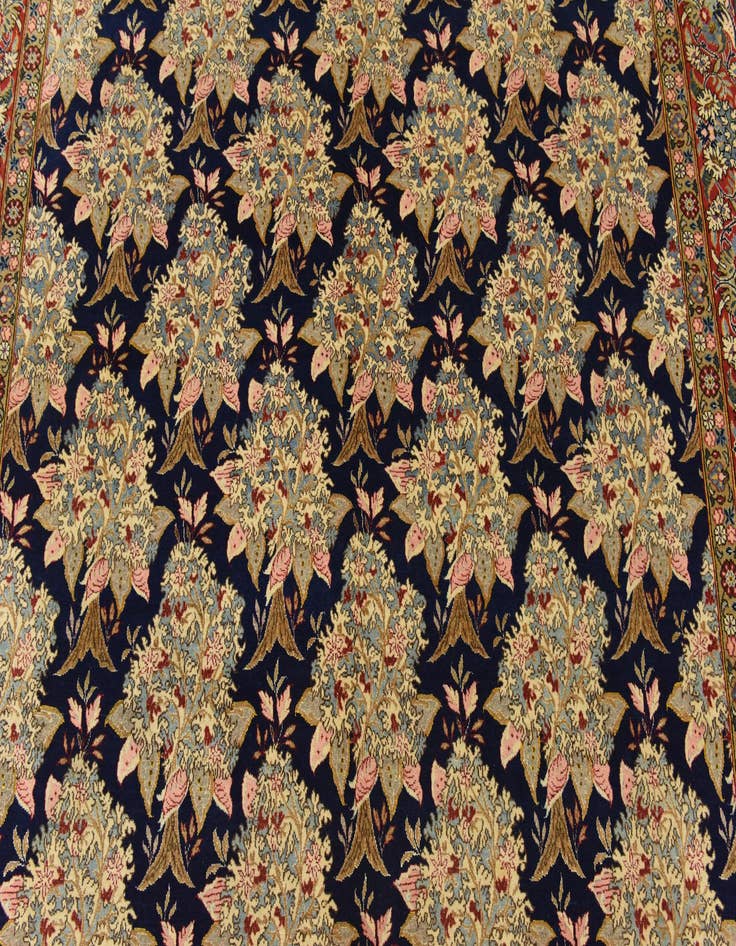 Detail image of  7' x 10' 8  Hand Knotted Kashan Persian Rug