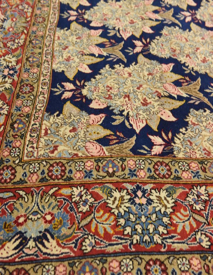 Detail image of  7' x 10' 8  Hand Knotted Kashan Persian Rug