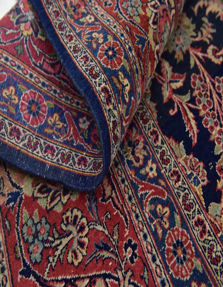 Detail image of  7' 9 x 11' 7  Hand Knotted Kashan Persian Rug