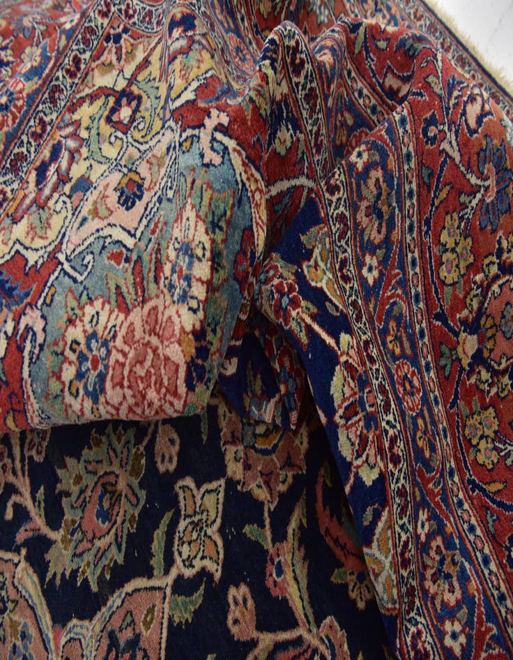 Detail image of  7' 9 x 11' 7  Hand Knotted Kashan Persian Rug