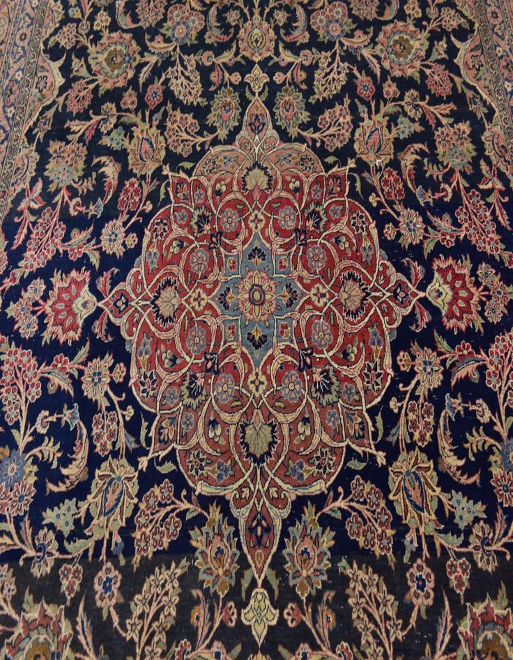 Detail image of  7' 9 x 11' 7  Hand Knotted Kashan Persian Rug