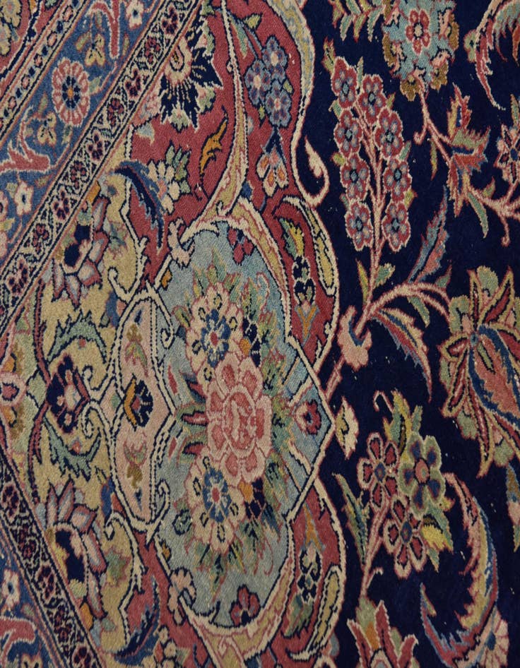 Detail image of  7' 9 x 11' 7  Hand Knotted Kashan Persian Rug