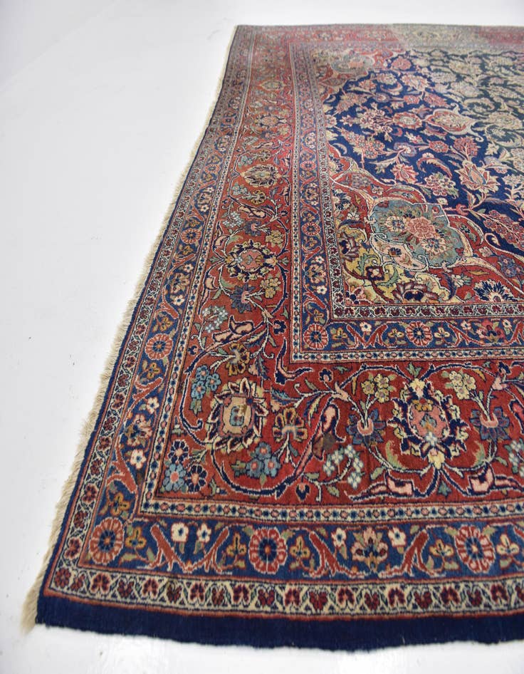 Detail image of  7' 9 x 11' 7  Hand Knotted Kashan Persian Rug