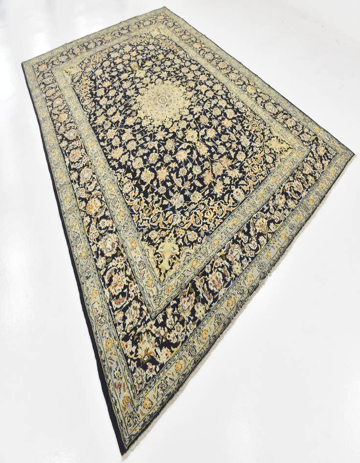 Detail image of  8' 9 x 12' 5  Hand Knotted Kashan Persian Wool Rug