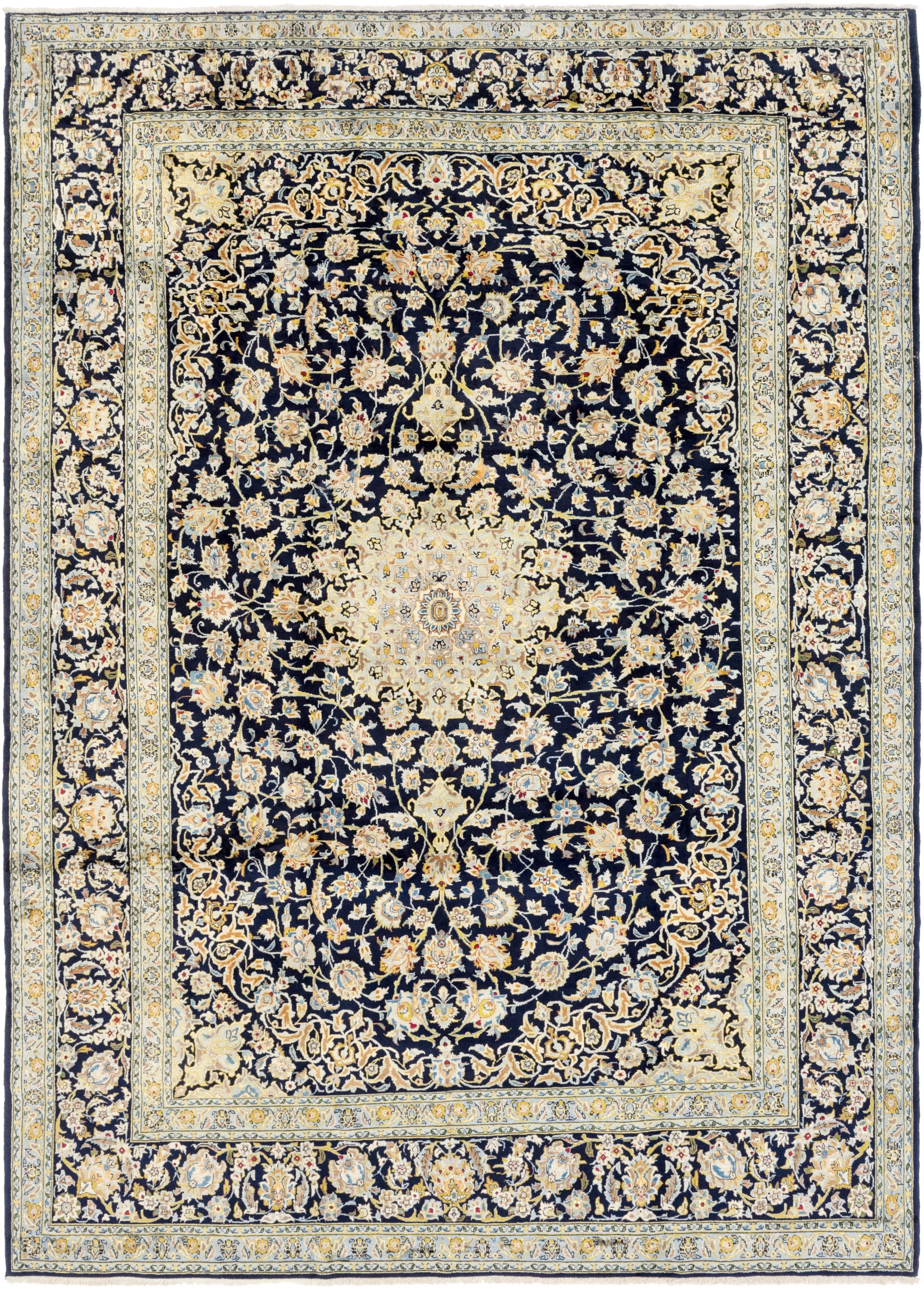  8' 9 x 12' 5  Hand Knotted Kashan Persian Wool Rug