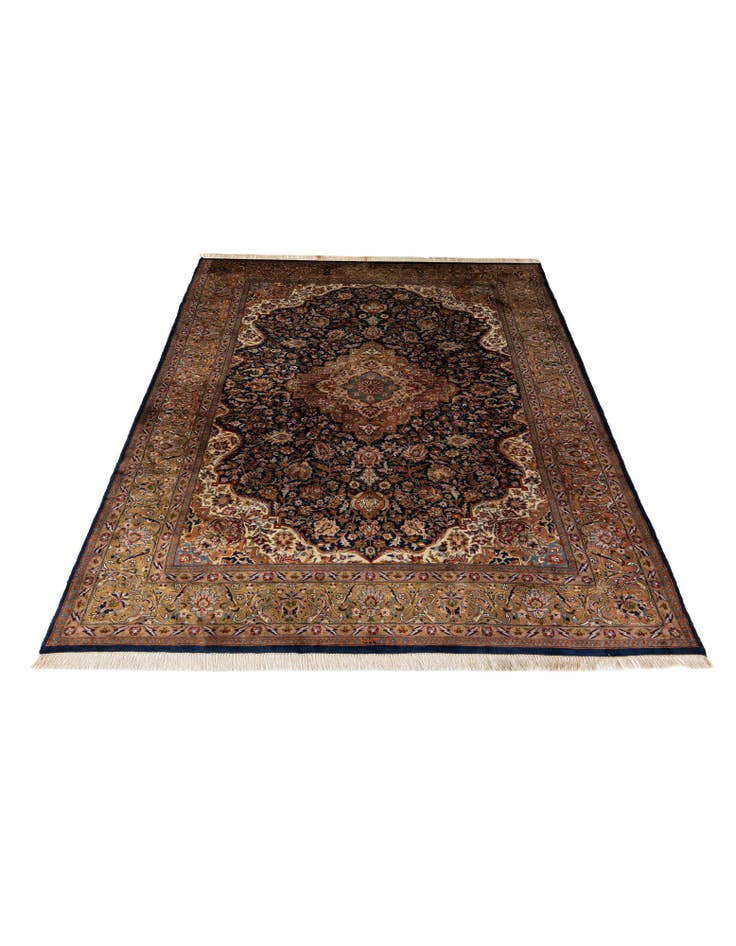 Detail image of  7' x 11'  Hand Knotted Kashan Oriental Wool Rug