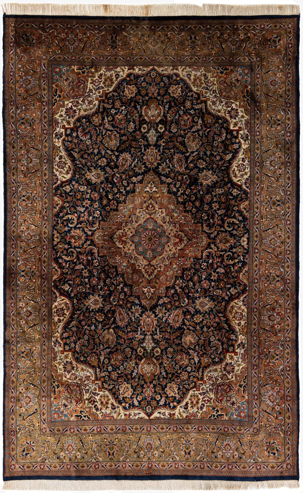  7' x 11'  Hand Knotted Kashan Oriental Wool Rug