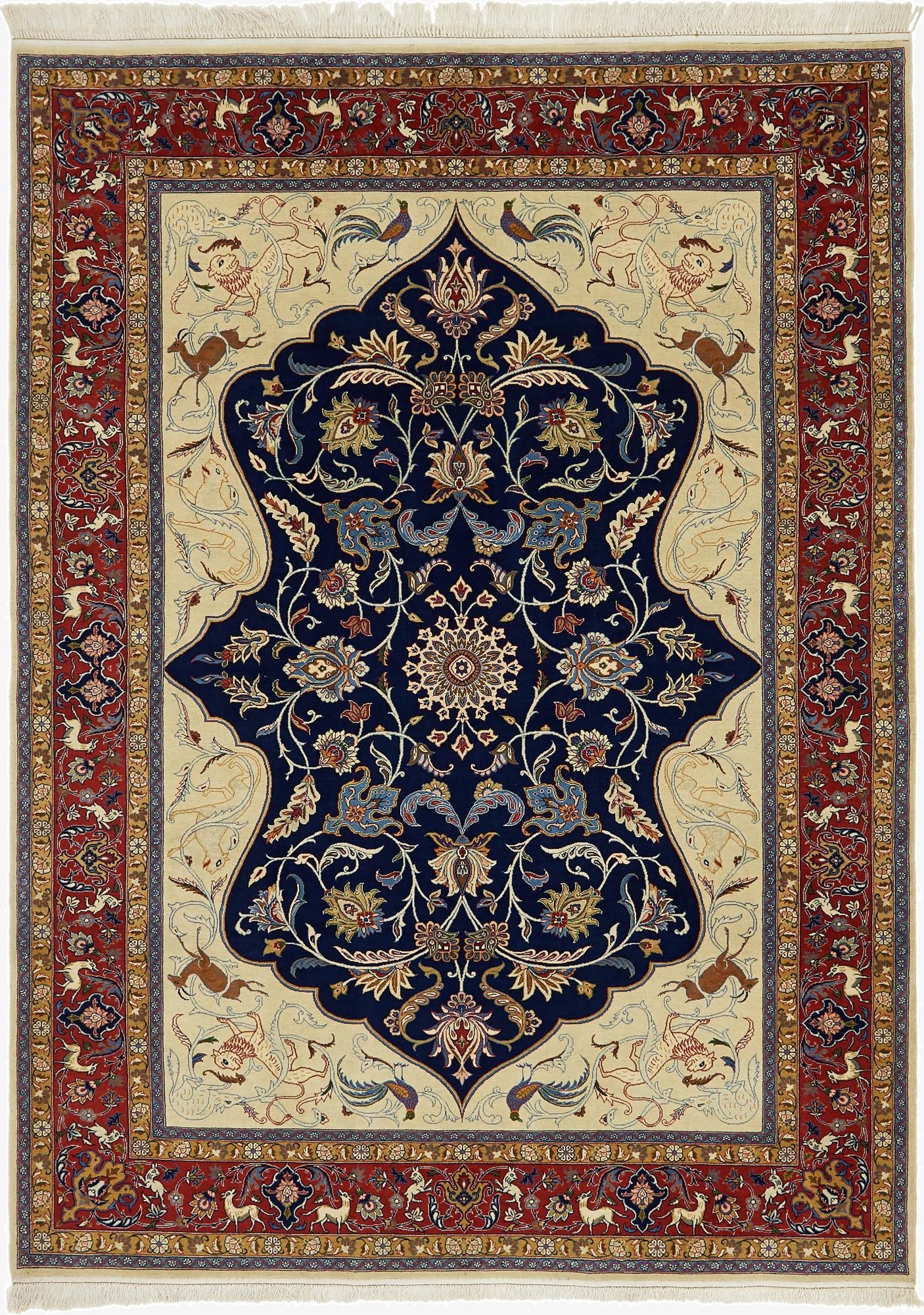  6' 10 x 9' 6  Hand Knotted Kashan Persian Rug