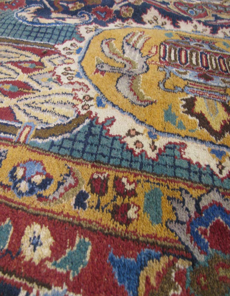 Detail image of 9' 6 x 13' 3 Hand Knotted Kashmar Persian Wool Rug