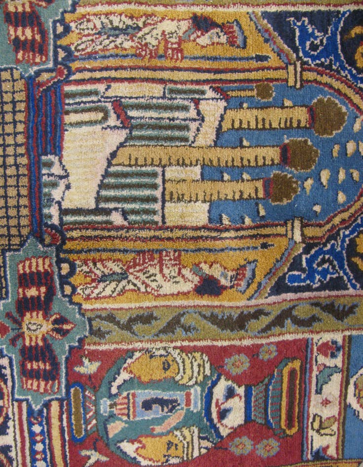 Detail image of 9' 6 x 13' 3 Hand Knotted Kashmar Persian Wool Rug