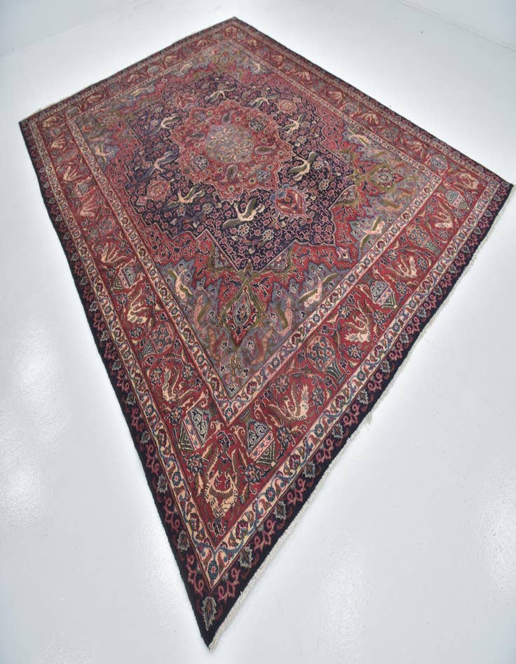 Detail image of  9' 8 x 12' 6  Hand Knotted Kashmar Persian Wool Rug