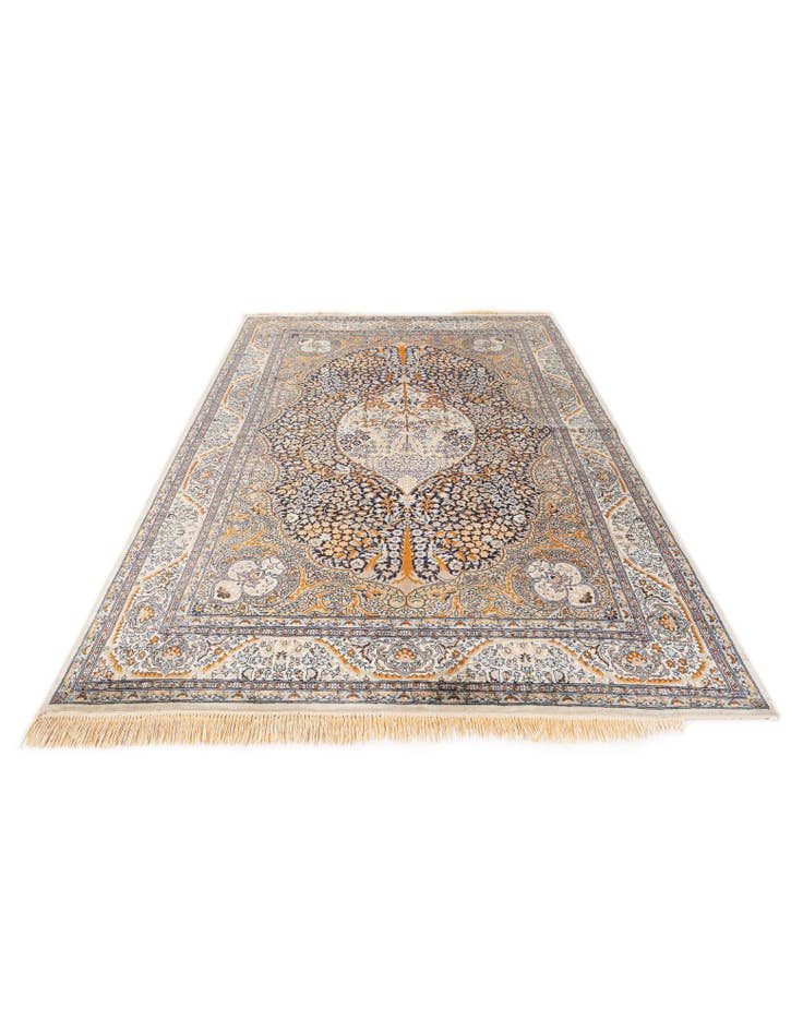 Detail image of  4' 8 x 7' 9  Hand Knotted Kashmir Oriental Wool Rug