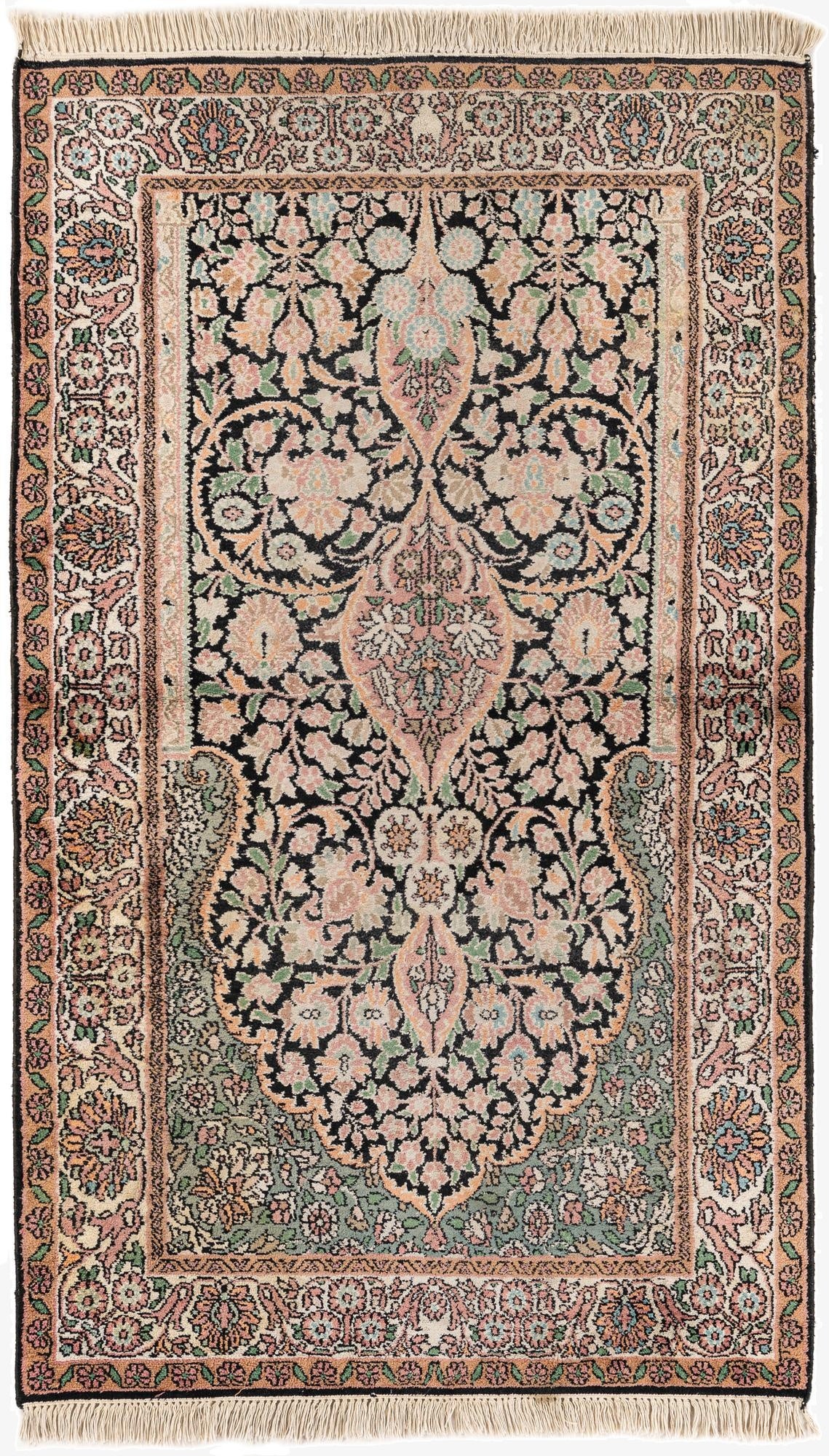  2' 11 x 5'  Hand Knotted Kashmir Oriental Wool Rug