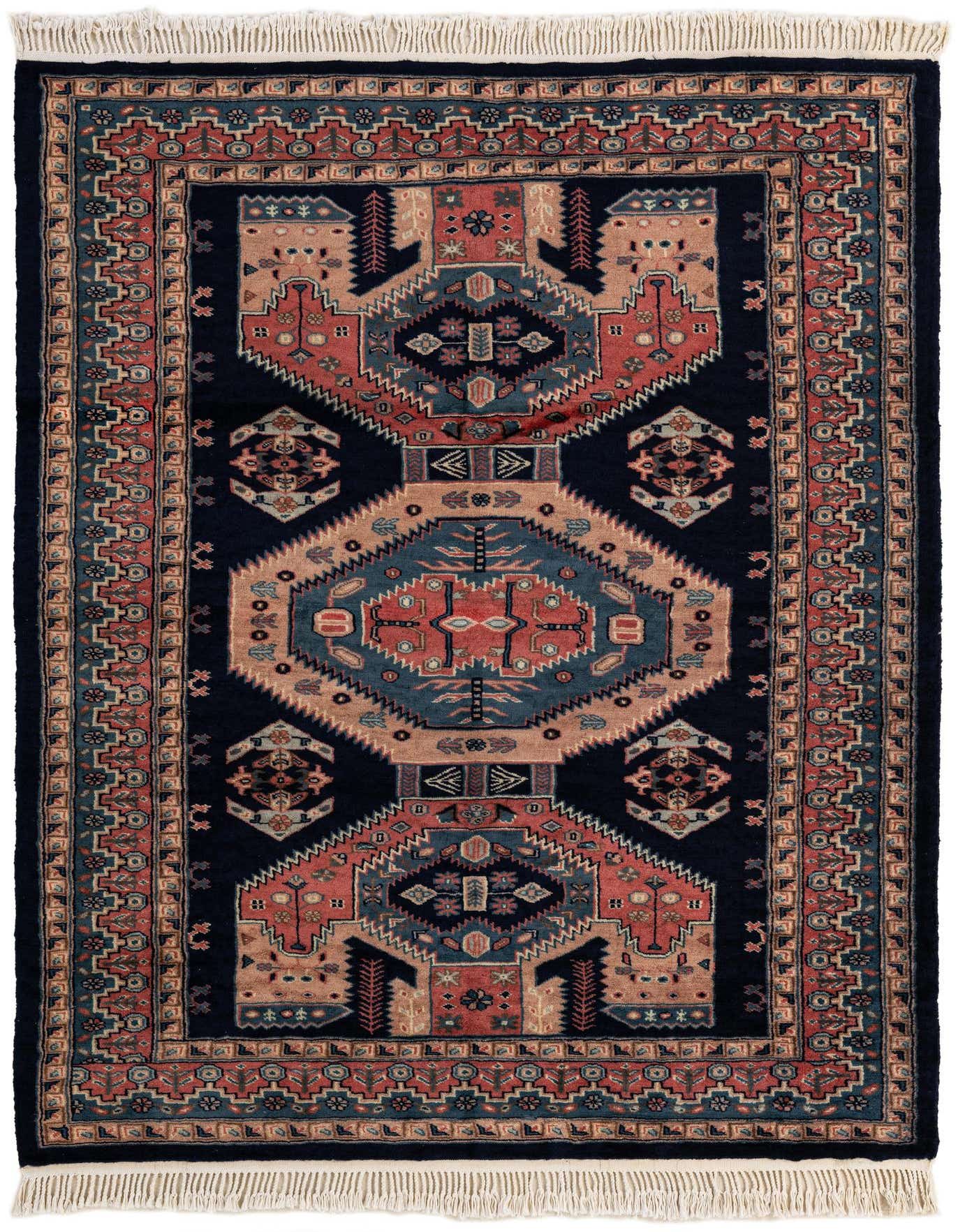 Primary image  4' 3 x 5' 8  Hand Knotted Kazak Oriental Wool Rug