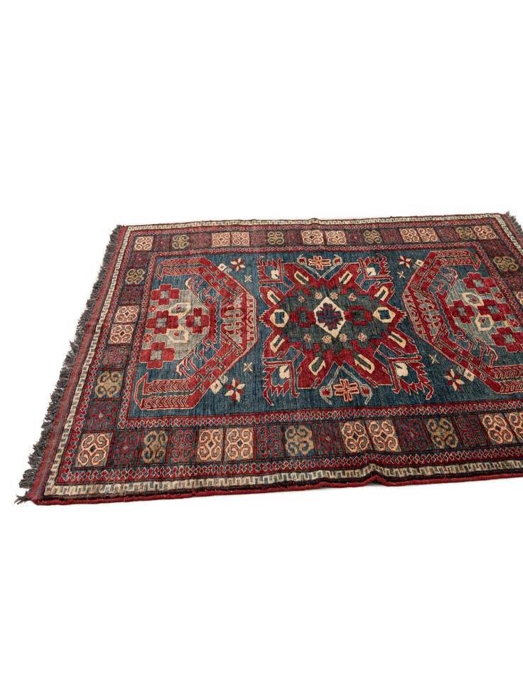 Detail image of  5' x 6' 11  Hand Knotted Kazak Wool Rug