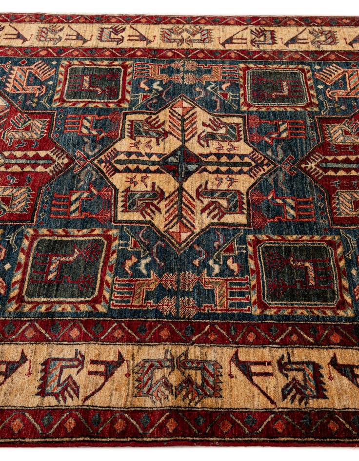 Detail image of  5' 1 x 6' 10  Hand Knotted Kazak Wool Rug