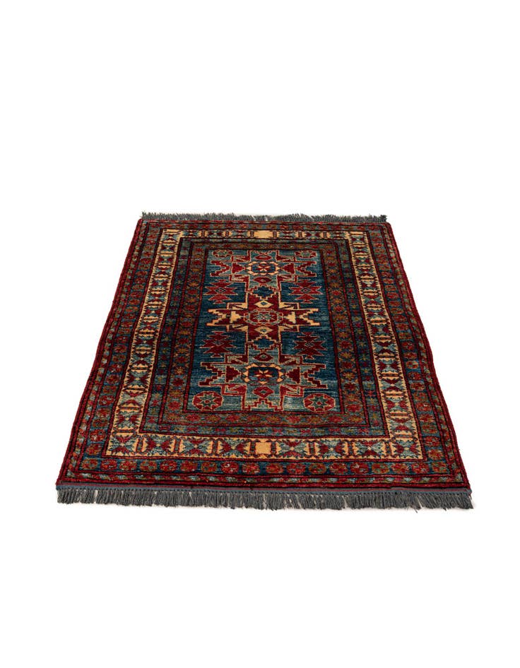 Detail image of  3' 2 x 4' 4  Hand Knotted Kazak Wool Rug