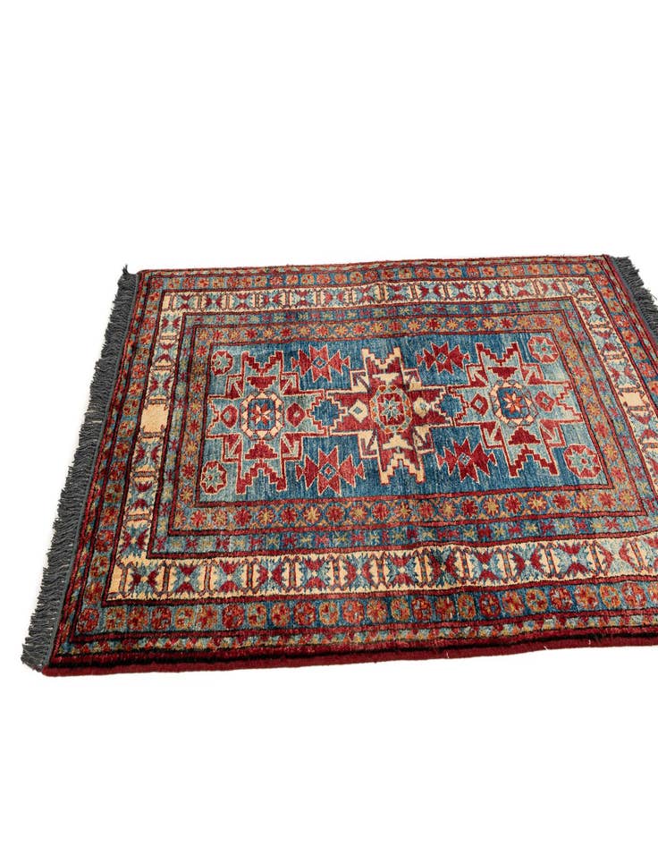 Detail image of  3' 2 x 4' 4  Hand Knotted Kazak Wool Rug