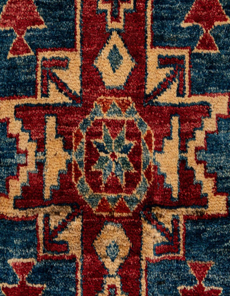 Detail image of  3' 2 x 4' 4  Hand Knotted Kazak Wool Rug