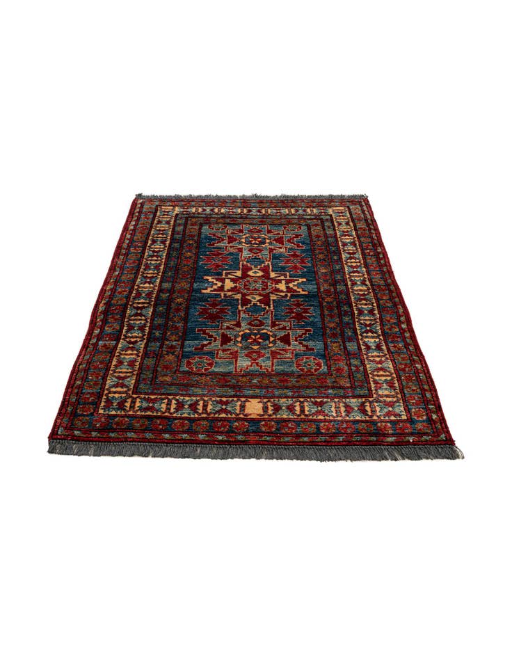 Detail image of  3' 2 x 4' 7  Hand Knotted Kazak Wool Rug