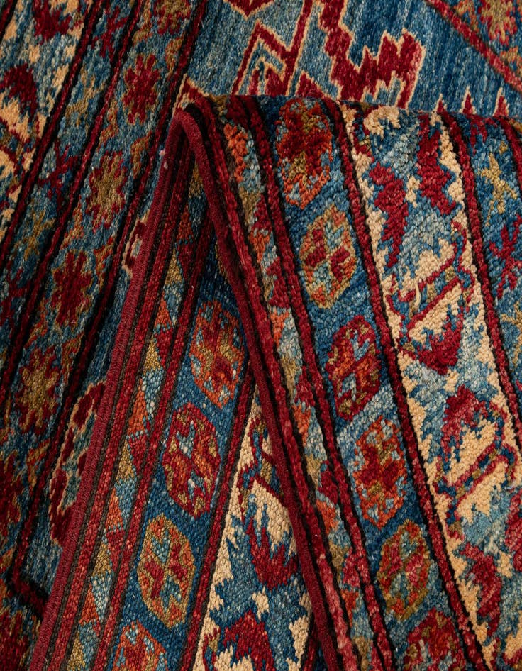 Detail image of  3' 2 x 4' 7  Hand Knotted Kazak Wool Rug