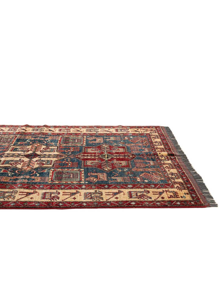 Detail image of  5' x 6' 9  Hand Knotted Kazak Wool Rug