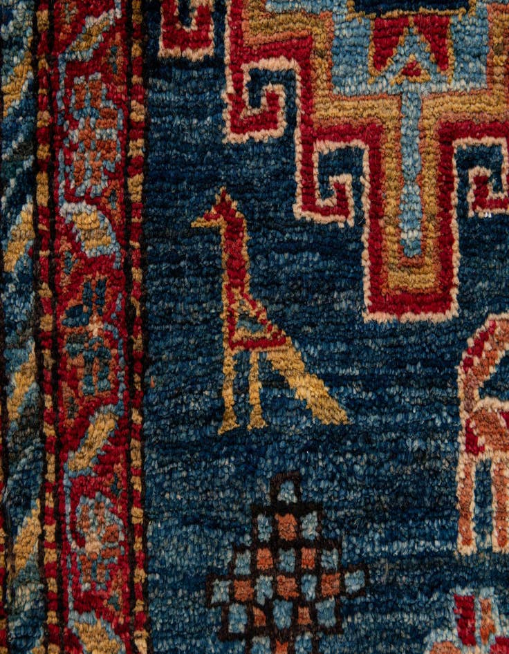 Detail image of  4' 11 x 7' 10  Hand Knotted Kazak Wool Rug
