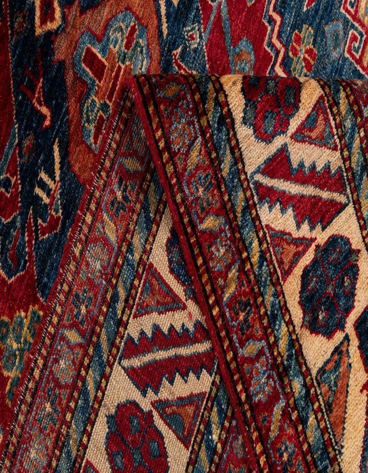 Detail image of  4' 11 x 7' 10  Hand Knotted Kazak Wool Rug