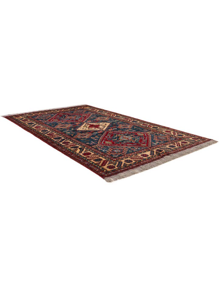 Detail image of  4' 11 x 7' 10  Hand Knotted Kazak Wool Rug