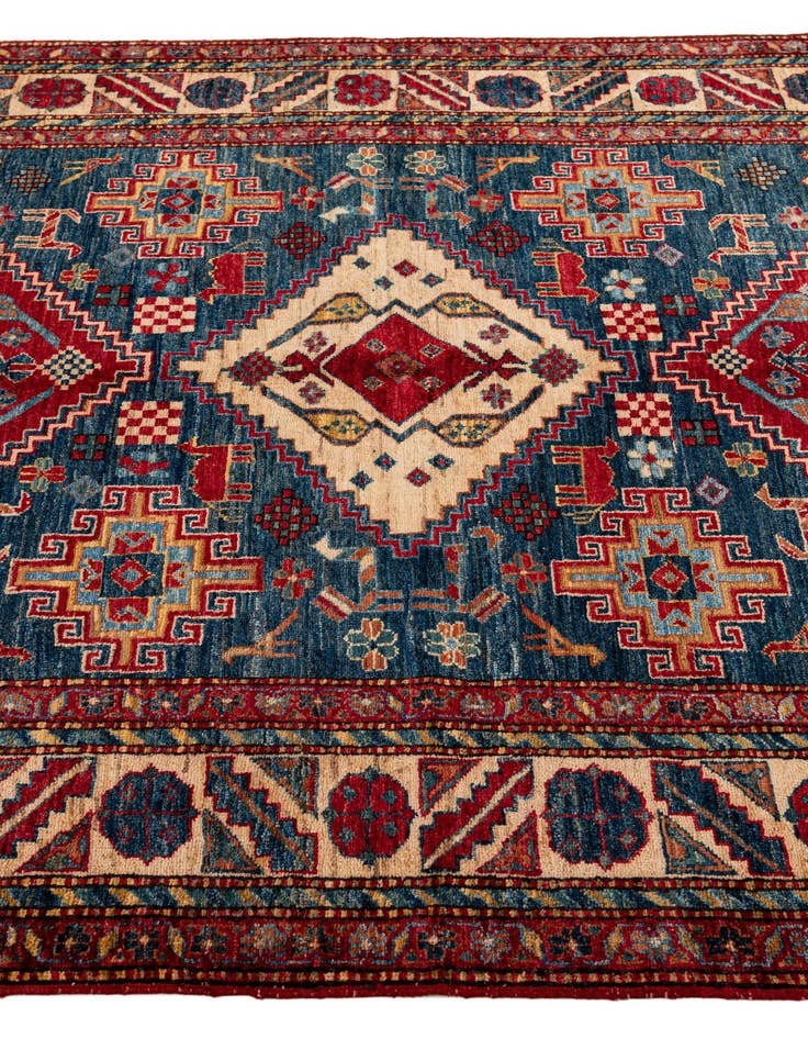 Detail image of  4' 11 x 7' 10  Hand Knotted Kazak Wool Rug