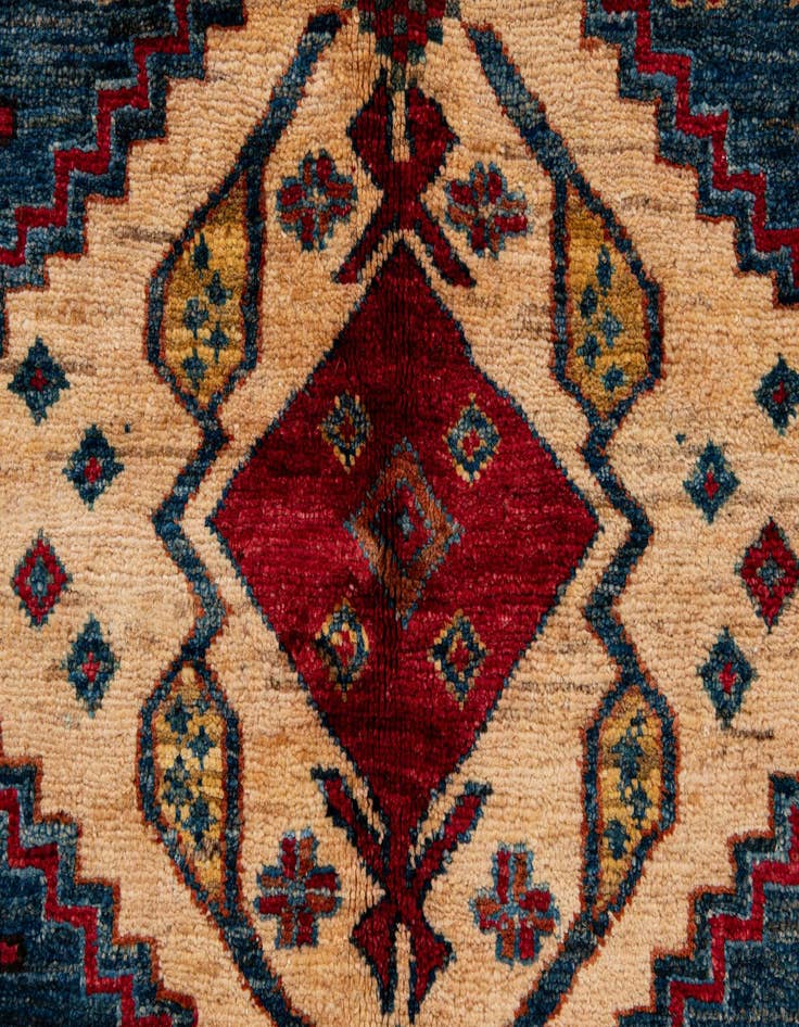 Detail image of  4' 11 x 7' 10  Hand Knotted Kazak Wool Rug