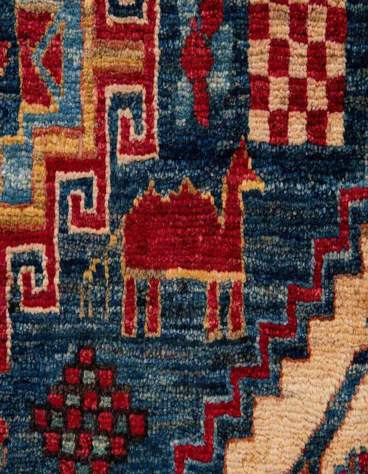 Detail image of  4' 11 x 7' 10  Hand Knotted Kazak Wool Rug