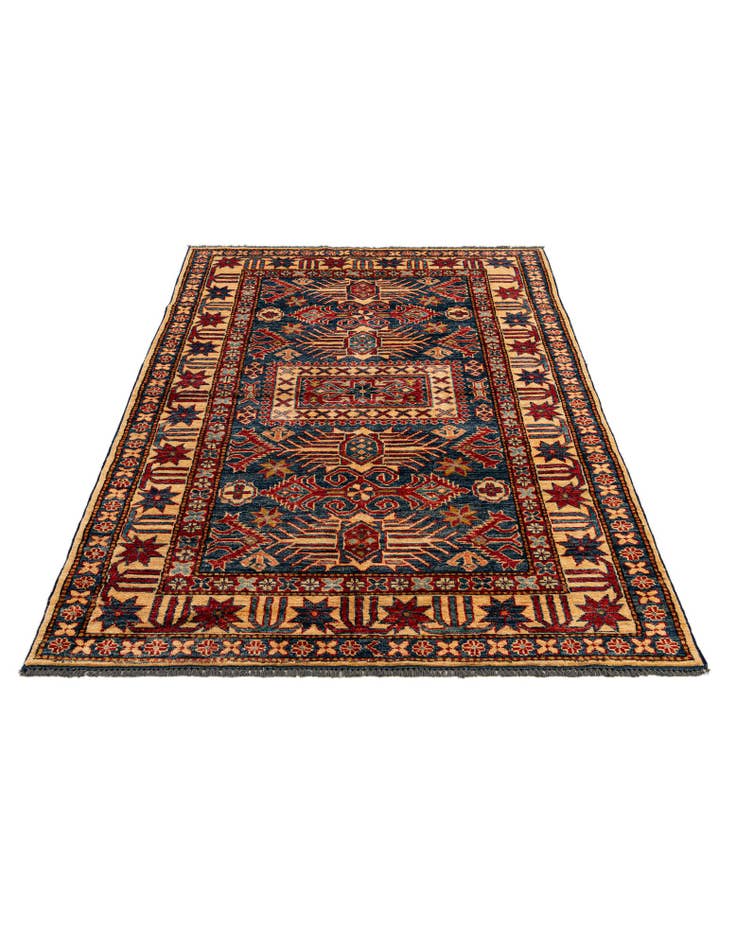 Detail image of  4' 2 x 6' 6  Hand Knotted Kazak Wool Rug