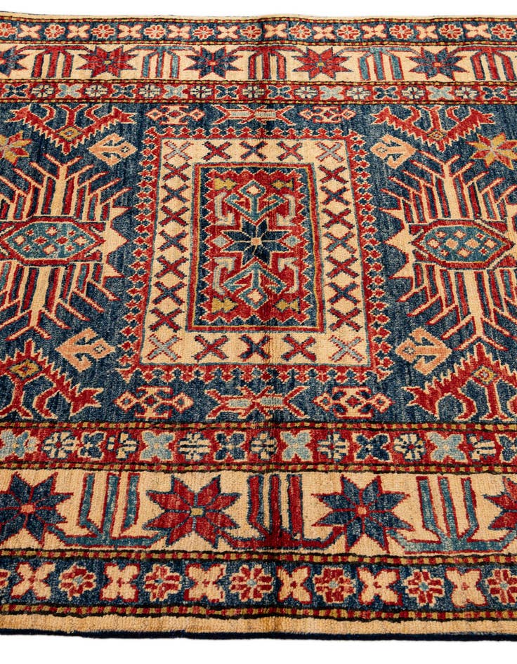Detail image of  4' 2 x 6' 6  Hand Knotted Kazak Wool Rug