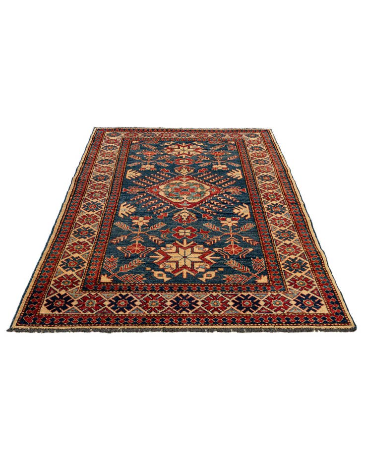 Detail image of  4' 1 x 6' 2  Hand Knotted Kazak Wool Rug