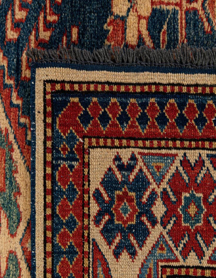 Detail image of  4' 1 x 6' 2  Hand Knotted Kazak Wool Rug