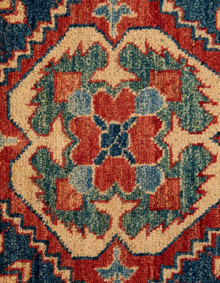 Detail image of  4' 1 x 6' 2  Hand Knotted Kazak Wool Rug