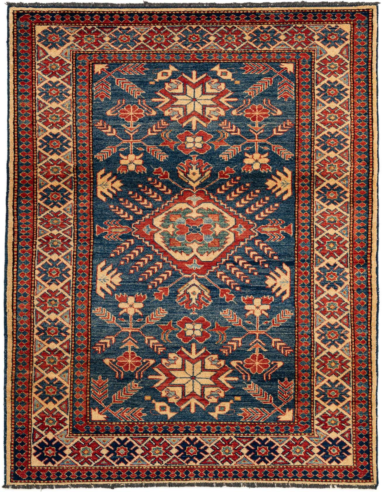 Primary image  4' 1 x 6' 2  Hand Knotted Kazak Wool Rug
